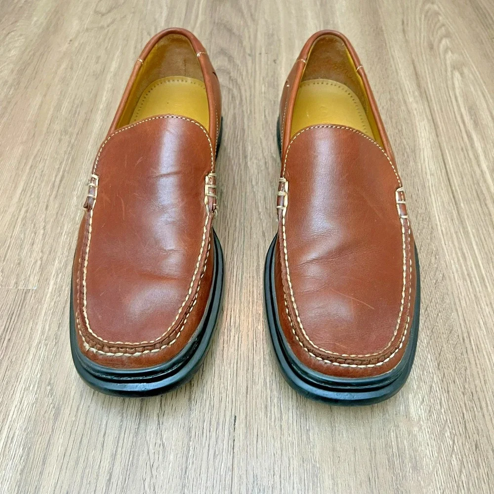 Cole Haan Air Sole Leather Slip On Loafers Congnac Brown Men's Casual 10